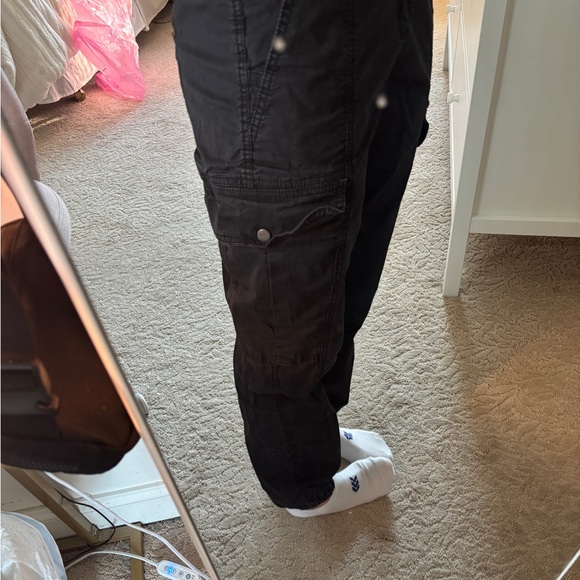 Black Cargo Garage Pants - Picture 3 of 5